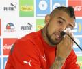 With tears in his eyes...Chilean soccer star Vidal asks for forgiveness