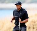 US Open golf: Woods sinks to bottom; Johnson, Stenson share lead