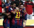 Suarez grabs hat-trick as Barca rout Cordoba; Real also win