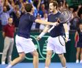 Davis Cup: Britain's Murray brothers win tense doubles against Australia