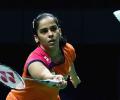 Saina storms into Indonesia Open quarters; doubles pairs out