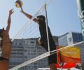 Copacabana beach perfect setting for volleyball