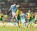 EPL PHOTOS: Man City suffer blow to title hopes with Norwich stalemate