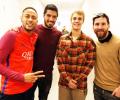 Justin Bieber trains with Neymar at FC Barcelona