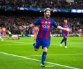 Champions League PIX: Messi treble grounds City; Arsenal thrash Ludo