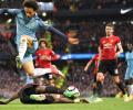 Manchester derby: United hold on for goalless draw at City