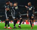 PHOTOS: 10-man Manchester Utd stun Arsenal at Emirates