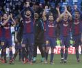 Clasico: Barcelona party at Bernabeu