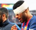 Barca midfielder Rafinha breaks nose after clashing with Ter Stegen