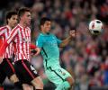 Barcelona lose first leg of cup tie in fiery Bilbao affair