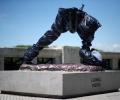 PHOTOS: Lionel Messi statue in Buenos Aires broken in two