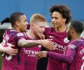 PICS: Manchester City one win from title after handsome win at Everton