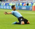 FIFA WC PIX: Uruguay thrash 10-man Russia 3-0 to lead Group A