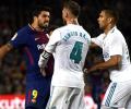 PHOTOS: Real's Bale denies 10-man Barca win in feisty Clasico