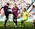 La Liga: Barcelona ride luck to sink Real Sociedad