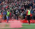 Football Extras: Liverpool vows to ban supporter who threw flare into Chelsea end