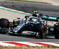 Bottas on pole in Spain for third race in a row