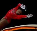 Biles wins vault gold to tie Worlds medal record