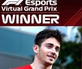 Esports: Ferrari's Leclerc celebrates with pasta after winning