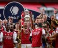 Aubameyang double guides Arsenal to FA Cup title