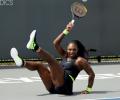 PIX: Scratchy Serena survives to win first match after six months!