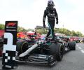 Dazed Hamilton takes dominant win in Spain