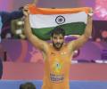 Sunil Kumar wins Asian Wrestling Greco-Roman gold