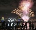 PICS: Fireworks, Olympic rings monument light up Tokyo