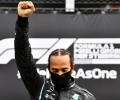 Hamilton's raised fist revives memories of Mexico 1968