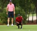 PIX: Woods, Manning beat Mickelson and Brady in charity match