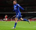 EPL: Vardy header gives Leicester first win at Arsenal in 47 years