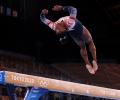 Gymnastics PIX: Biles claims balance beam bronze on return