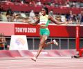 Thompson-Herah does sprint 'double-double' with 200m gold