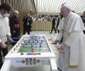 Soccer-loving Pope Francis gets new toy!