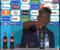 Pogba removes Heineken bottle at Euro news conference