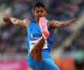 PIX: Sreeshankar wins silver in long jump at CWG