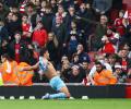 EPL PIX: City march on, Spurs and Hammers win