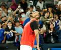 Showman Kyrgios goes from sick-bed to second round