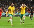 FIFA World Cup PIX: Aus upset Denmark to move into last 16