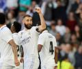 Benzema nets seven-minute hat-trick!