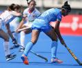 Hockey PIX: Navneet hits brace as India eves rally to hold Spain