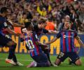 SOCCER PIX! Real lose as Barca close in on title; Leipzig enter final