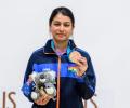 Historic silver-bronze finish by Ganemat and Darshna in women's skeet