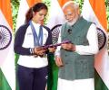 SEE: Manu coaches Modi on pistol; hockey team's special gift