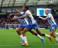 EPL PIX: Brighton STUN Man United; Haaland 'tricks