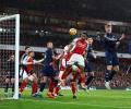 EPL PIX: Corner kings Arsenal down Man United; Liverpool drop points