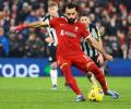 EPL PIX: Salah's brace powers Liverpool to victory