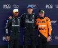 F1: Russell takes pole in British 1-2-3 at Silverstone