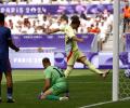 Olympics soccer: France struggle; Spain, Japan in last eight