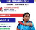 Paralympics: Paddler Bhavina enters class 4 quarter-finals